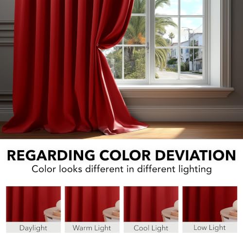 Blackout Curtains for Bedroom (Red / 42"W x 63"L (Pack of 2))