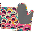 Colorful Shark Oven Mitts and Pot Holders Sets Angry Sharks Non (Colorful Shark)