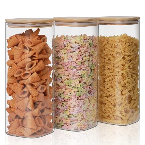 Glass Food Storage Jars 76 oz Set of 3