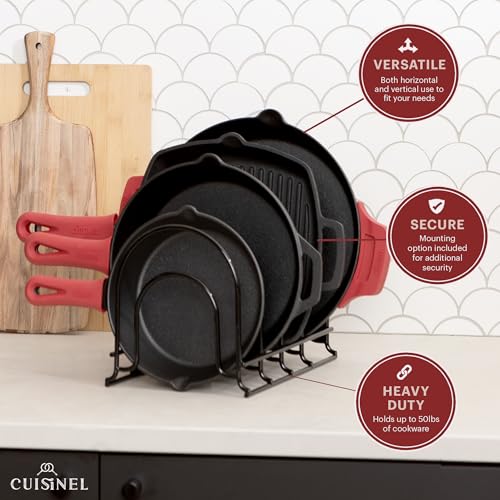 Silicone Coated Pan Organizer (Silicone Coated / 12.2" 2-Pack / Black)