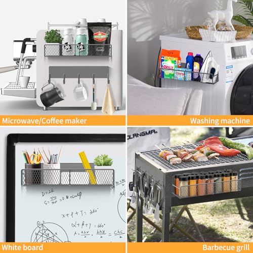 Magnetic Spice Rack for Refrigerator (Grey / 7 Pack)