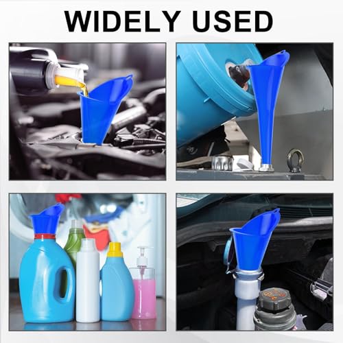 Long Neck Oil Funnel for Automotive (Blue (1-Pack))