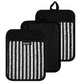 Silicone Pot Holders Set of 3 Heat Resistant & Non Slip Potholders (Black)