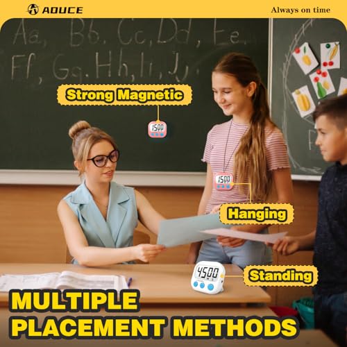 Digital Timer for Kids Classroom Timers for Teachers 4 Pack Pink White (Pink White)