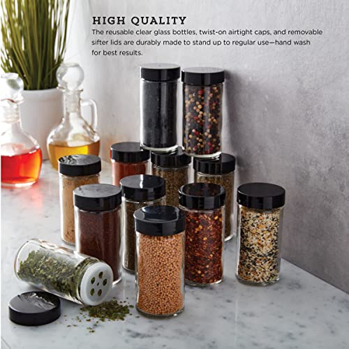 5244227 Empty Jars With Black Cap (Set of 12 / Black)