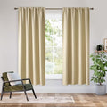 Bedroom Blackout Curtains 63 inches Long (100% Blackout - Biscotti Beige / 34"W x 63"L (Pack of 2))