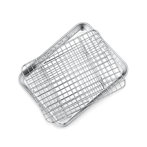 9 Inch Toaster Oven Pan Tray with Wire Rack (9 Inch)