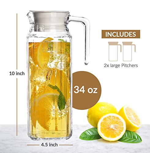 Glass Pitcher with Lid (34oz)