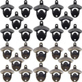 24 PCS Bulk Wall Mounted Bottle Opener (Black,Antique Bronze)