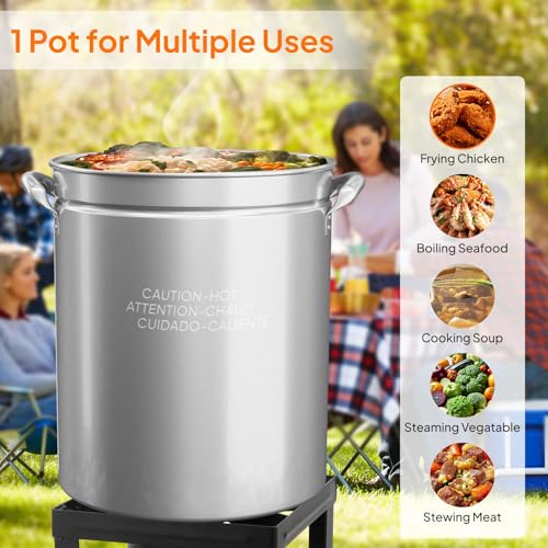 62QT Stainless Steel Stock Pot for Boiling Seafood (62 Quarts)