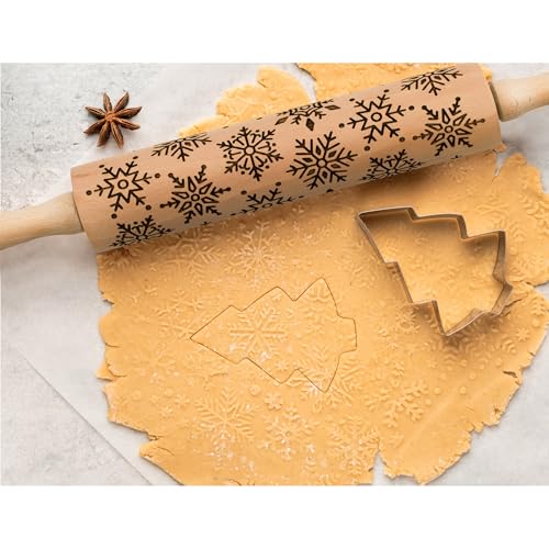 Mrs. Anderson’s Baking Embossing Rolling Pin (Snowflake, 8-Inch)