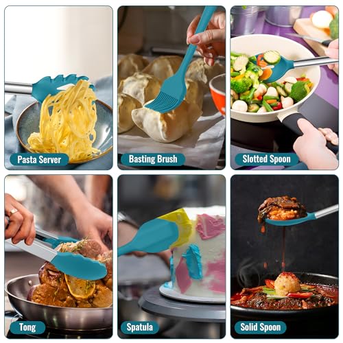 14 Pieces Silicone Cooking Utensils Set (Blue)