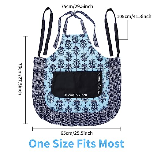 Vintage Floral Apron for Women with Pocket (Dark Bloom)