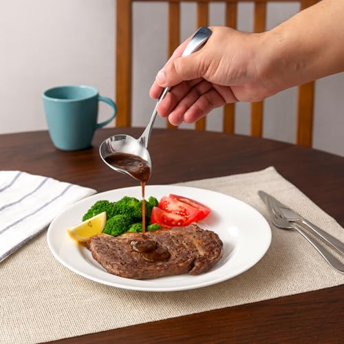 7 Inch Small Sauce Ladle with Pour Spout 18 (1 x Sauce Spoon)