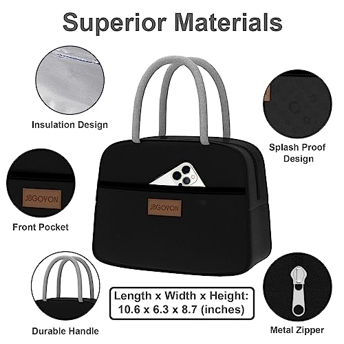 Leakproof Bento Box & Insulated Lunch Bag Set for School & Work (Black)