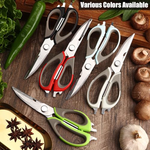 2 Pcs Heavy Duty Kitchen Shears for Food (White+blue)