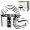 Round Cookie Cutters with Handle (5 Pieces silver)