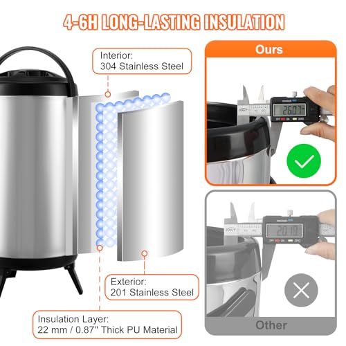 Stainless Steel Insulated Beverage Dispenser (1 tank x 9.2 L)