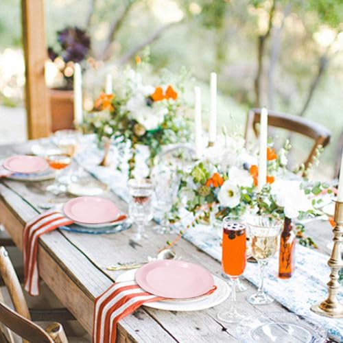50 Pcs Light Pink Paper Plates 7 Inch Pink Dessert Plates Disposable Dinner Plates for Baby Shower Bridal Shower Birthday Party Supplies Disposable Paper Plates (light pink dinner plates / 50 Pcs)