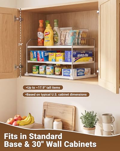 Extendable 3 Tier Kitchen Cabinet & Pantry Organizer for Plastic Wrap (Pack of 1)