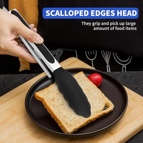 Kitchen Tongs (Black / 9 Inch)