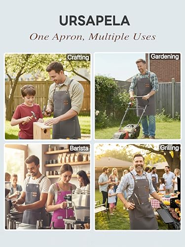 Aprons for Men Women with 3 Pockets (Charcoal Grey)