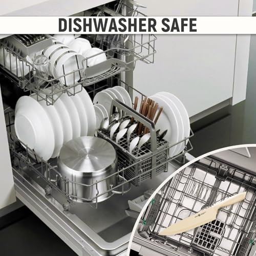 Knife Set, 8-Piece Kitchen Knife Set with Universal Block - Anti-Rust Chef Knives, Ergonomic Design, Dishwasher Safe (Cream) (Cream)