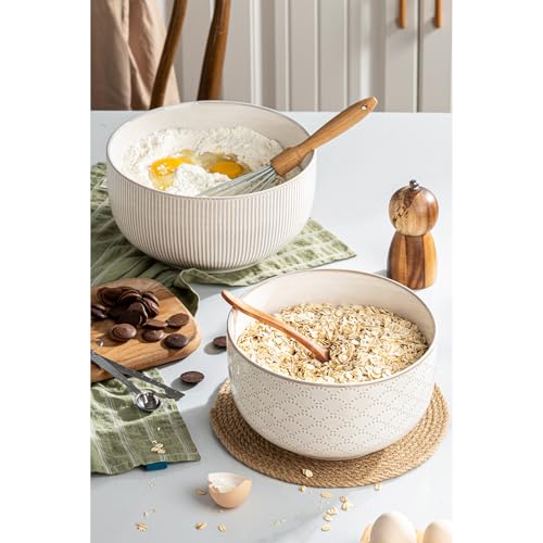 Mikiegy Ceramic Mixing Bowls Set of 2 (98&145 oz)