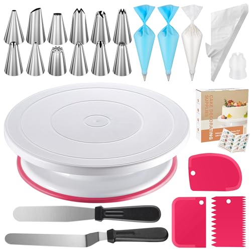71 Cake Decorating Kit Baking Supplies Tools for Beginners & Pros (Pink)
