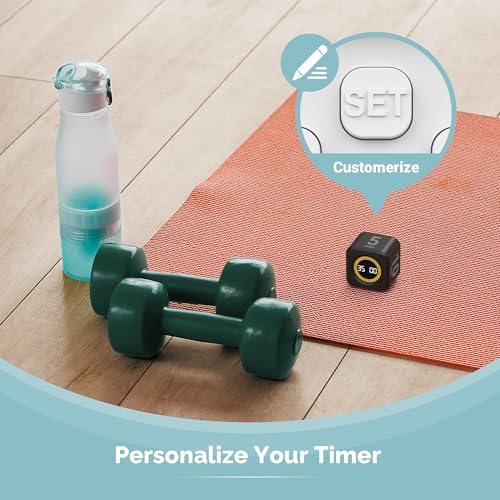 2 Pack KADAMS Pomodoro Cube Timer Productivity Visual Timer (Black)