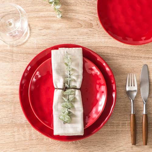 Ceramic Dessert Salad Plates (Red)