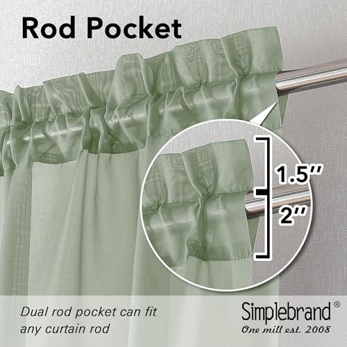 Sage Green Sheer Curtains (Sage Green / 59"W x 63"L (Pack of 2))