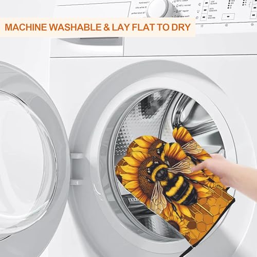 Sunflower Bee Oven Mitts and Heat Resistant Pads (Sunflower Bee)