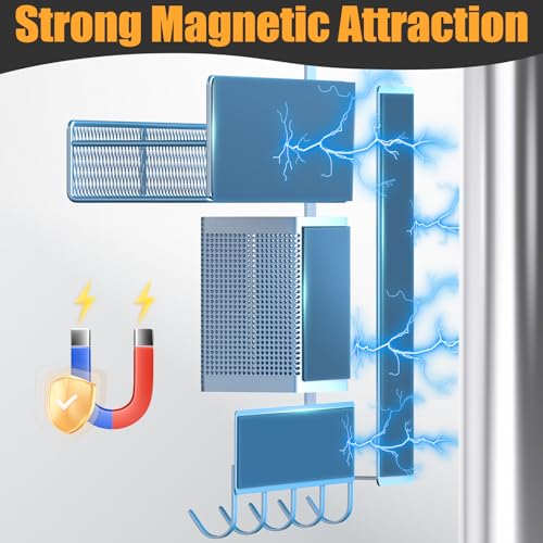 Magnetic Spice Rack for Refrigerator (Blue / 7 Pack)