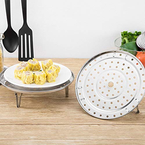 NRDBEEE Round Stainless Steel Rack 7.6" 8.5" 9.33" Inch Diameter Steaming Stand Canner Canning Racks Steamer Insert Stock Pot Steaming Tray Stand Pressure Cooker Cooking Toast Bread Salad
