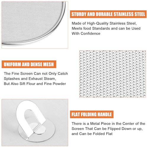 3 Pack Splatter Screens for Frying Pan (10", 11.5", 13")