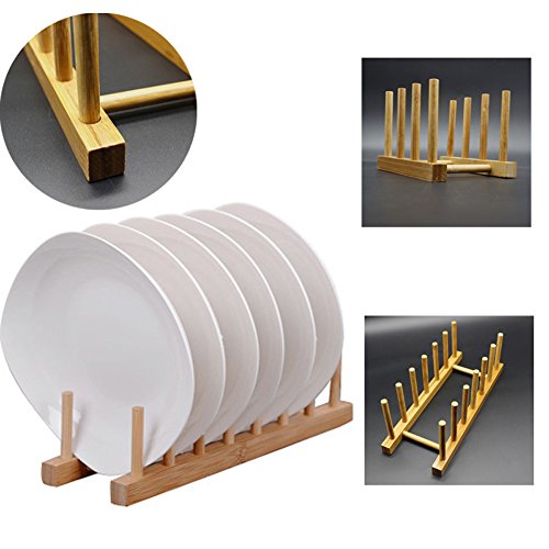 Bamboo Wooden Dish Rack Drying for Kitchen Dish (Small)