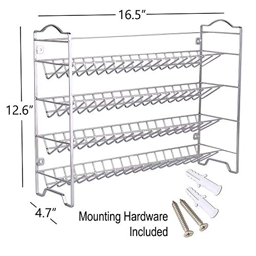 Spice Rack Organizer with 36 Spice Jars 4 oz and 396 Spice Labels (Silver)