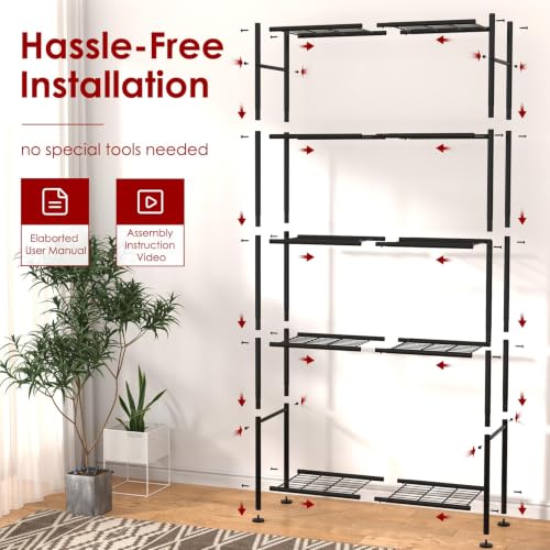 Storage Shelves (Black / 33.0W×12.6D×72.0H(5T))