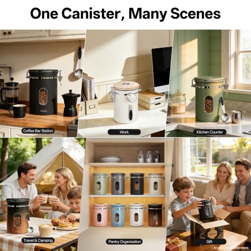 Coffee Canister with Window (Light Blue / 22 oz)