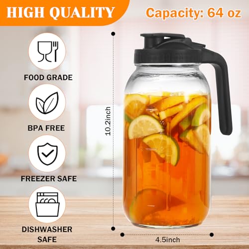 2 Pack Glass Pitchers with Lid