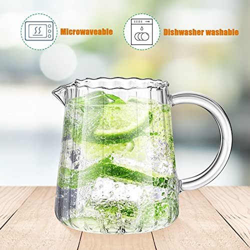 2 Pcs Glass Pitcher Milk Frothing Creamer (250 ml / Wave Style)