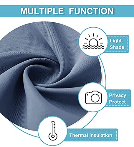 Blackout Curtains for Bedroom Living Room Nursery 63 inches Long (Stone Blue / 34"W x 63"L (Pack of 2))