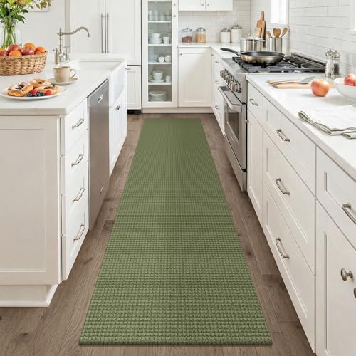 Cotton Runners for Hallway 2x8 (Olive Green/Earthy Green / 2' x 8' (Runner))