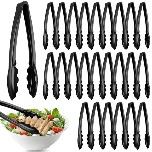 Tessco 25 Pcs Plastic Tongs (Black)