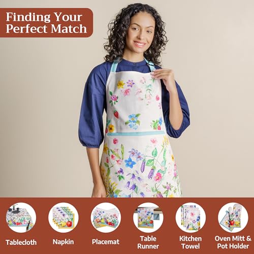 Aprons for women with Pocket 100% Cotton Pack of 1 (042 - Giverny)
