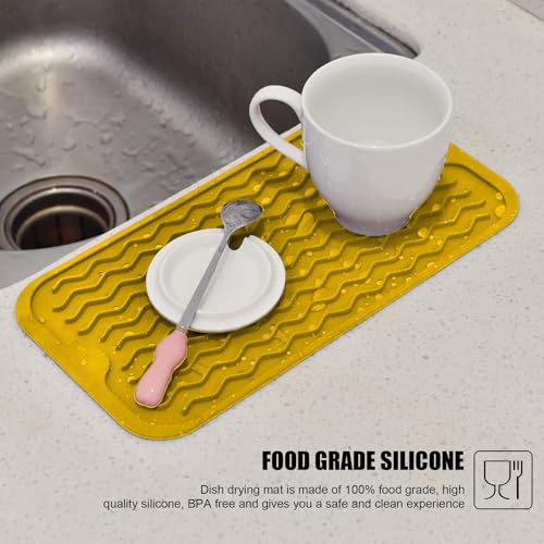 Silicone Dish Drying Mat (Yellow / 12" x 6")