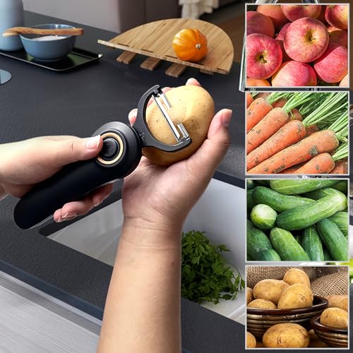 3-in-1 Electric Peeler | Auto Blade for Fruits/Vegetables (PL907E-BLACK)