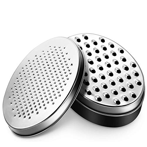 Cheese Grater Citrus Lemon Zester with Food Storage Container & Lid (Black)