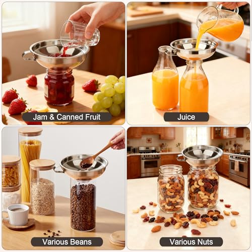Canning Funnel with Strainer for Filling Mason Jars